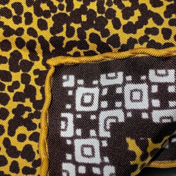 Roberto Cavalli Designer Silk Square Scarf Animal Print Gold Brown 34"x34" - Picture 10 of 10